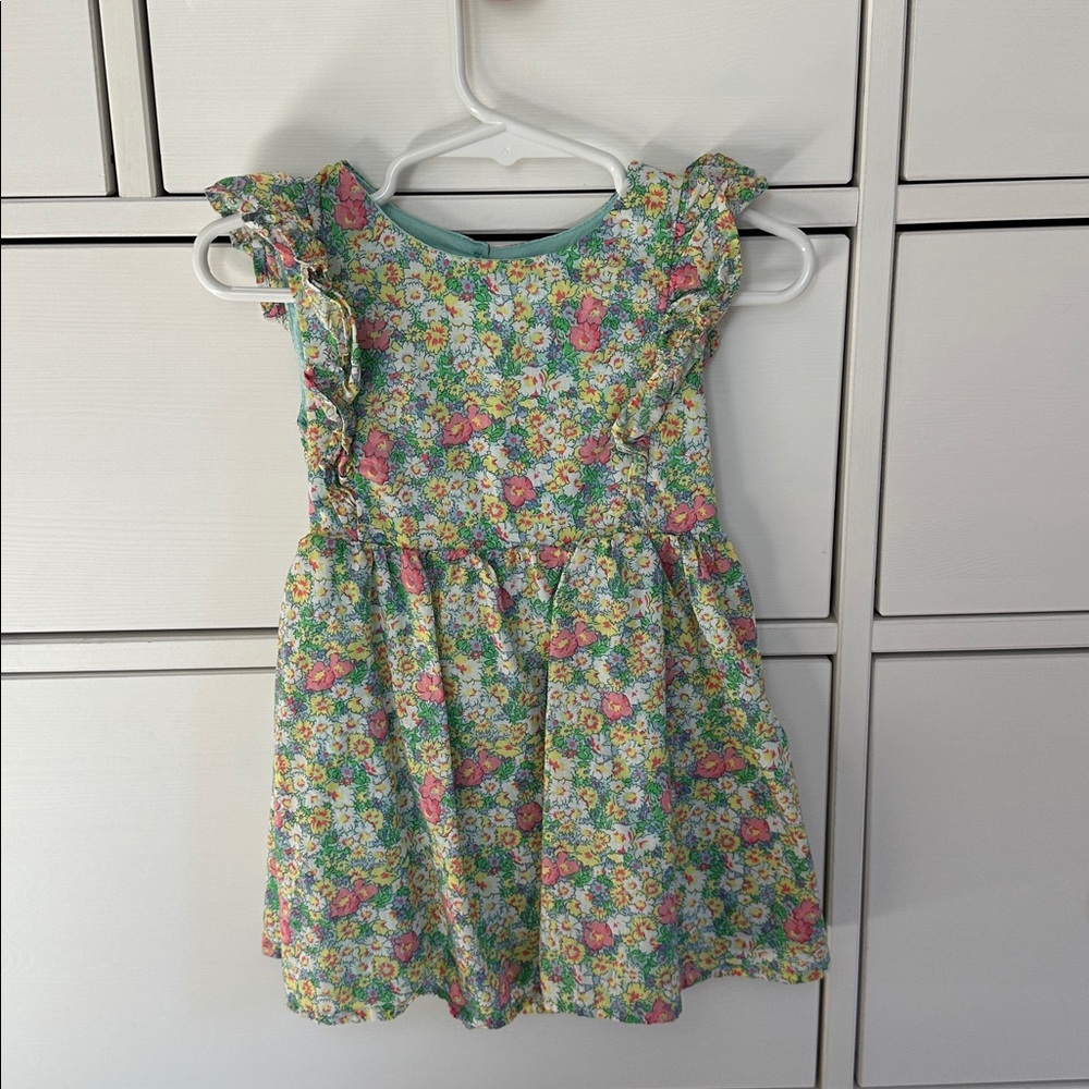 GAP Baby Floral Dress with Ruffle Sleeves - never worn